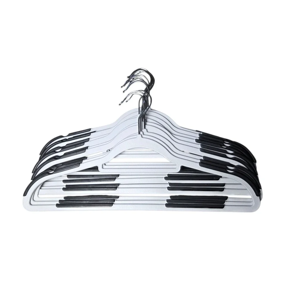 10pcs Heavy Duty Plastic Clothes Hangers‎ Non-Slip Space Saving Garment Hangers